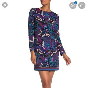 NWT Trina Turk Camelia Long Sleeve Paisley Dress
